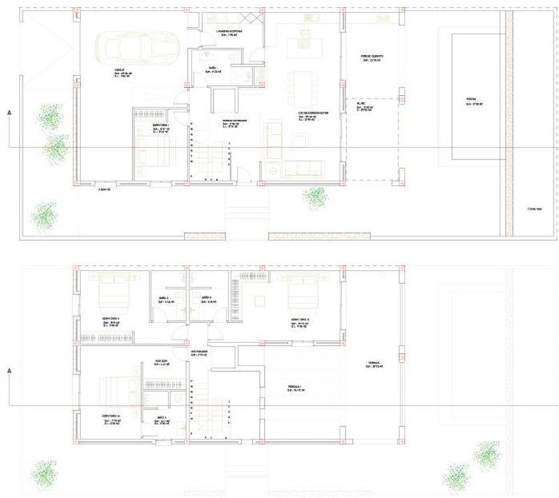 Plot of approx. 400m2 with planning permission and construction project for a detached house with swimming pool.
